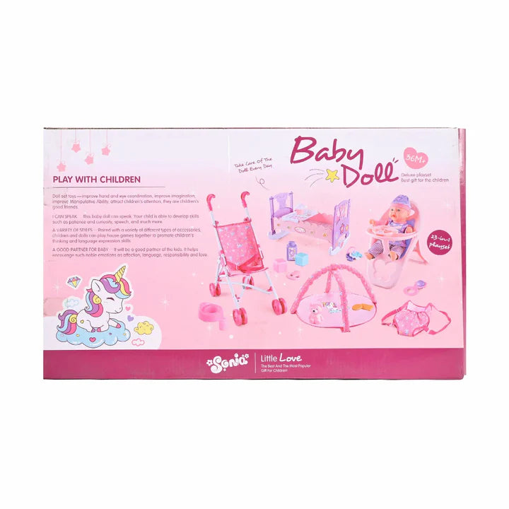 Sonia Baby Doll With Stroller 23-In-1 Playset 12-Inch SO-6917 - Colorland Toys