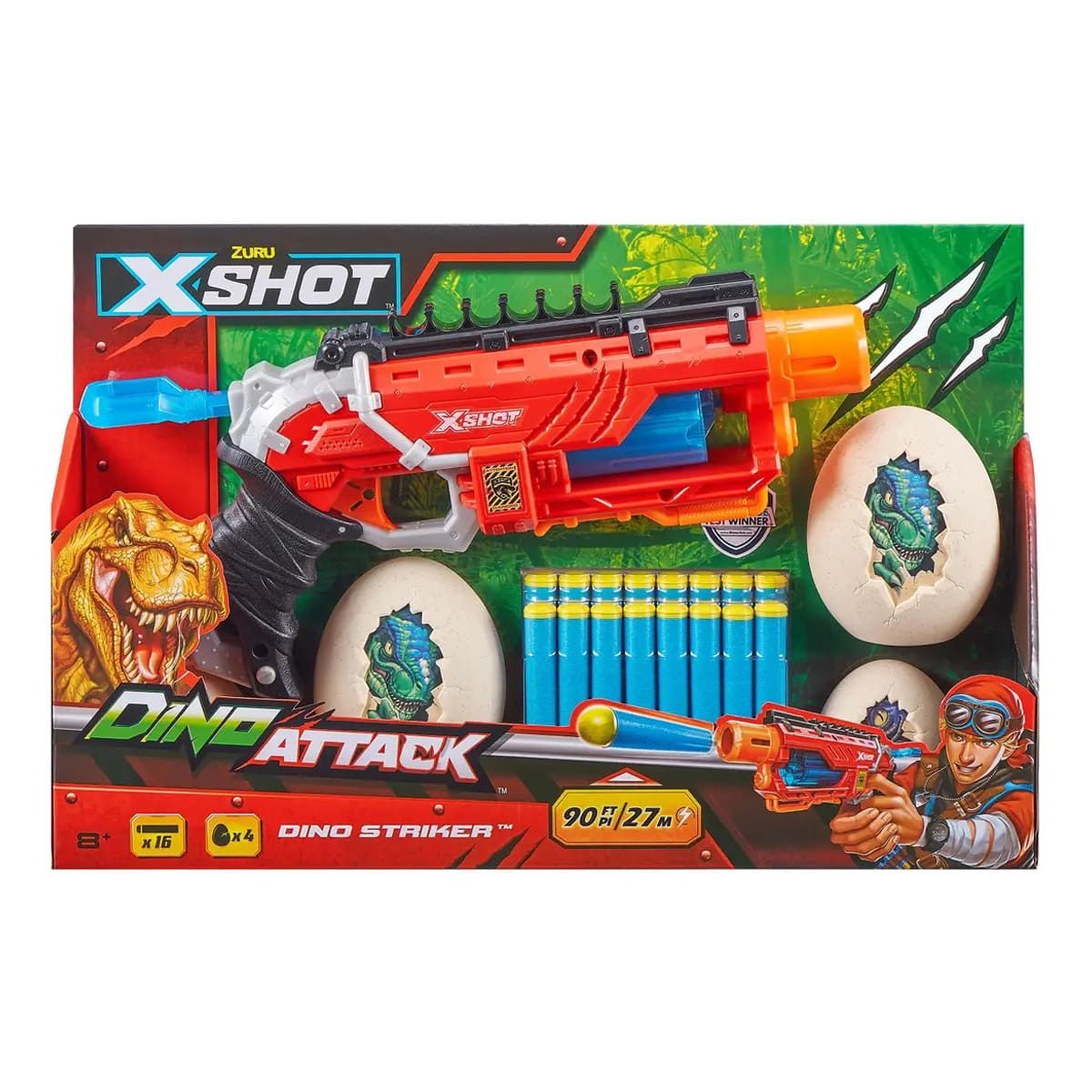 X-Shot Dino Attack Dino Striker Foam Dart Blaster 4860 - Colorland Toys