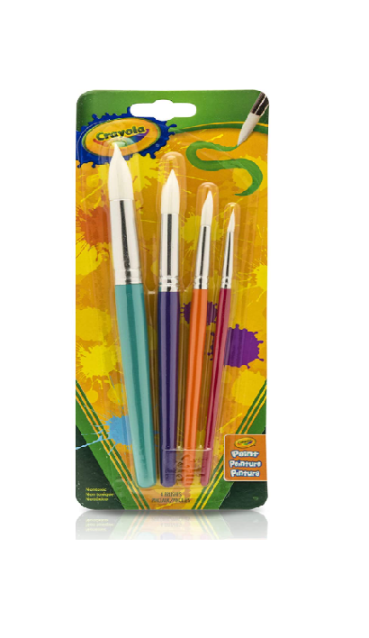 Crayola Big Paint Brushes Round Tips 4ct 05-3521 - Colorland Toys
