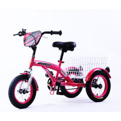 Bronco Three Wheel Bicycle with Basket 12 Inch Pink CL-2200 - Colorland Toys