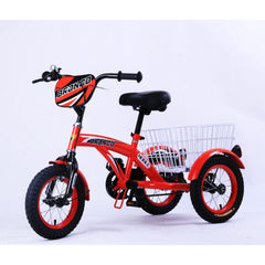 Bronco Three Wheel Bicycle with Basket 12 inch Red CL-2200 - Colorland Toys