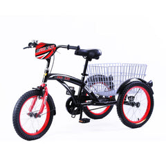 Bronco Classic Three Wheel Bicycle with Basket Black 16 Inch - Colorland Toys