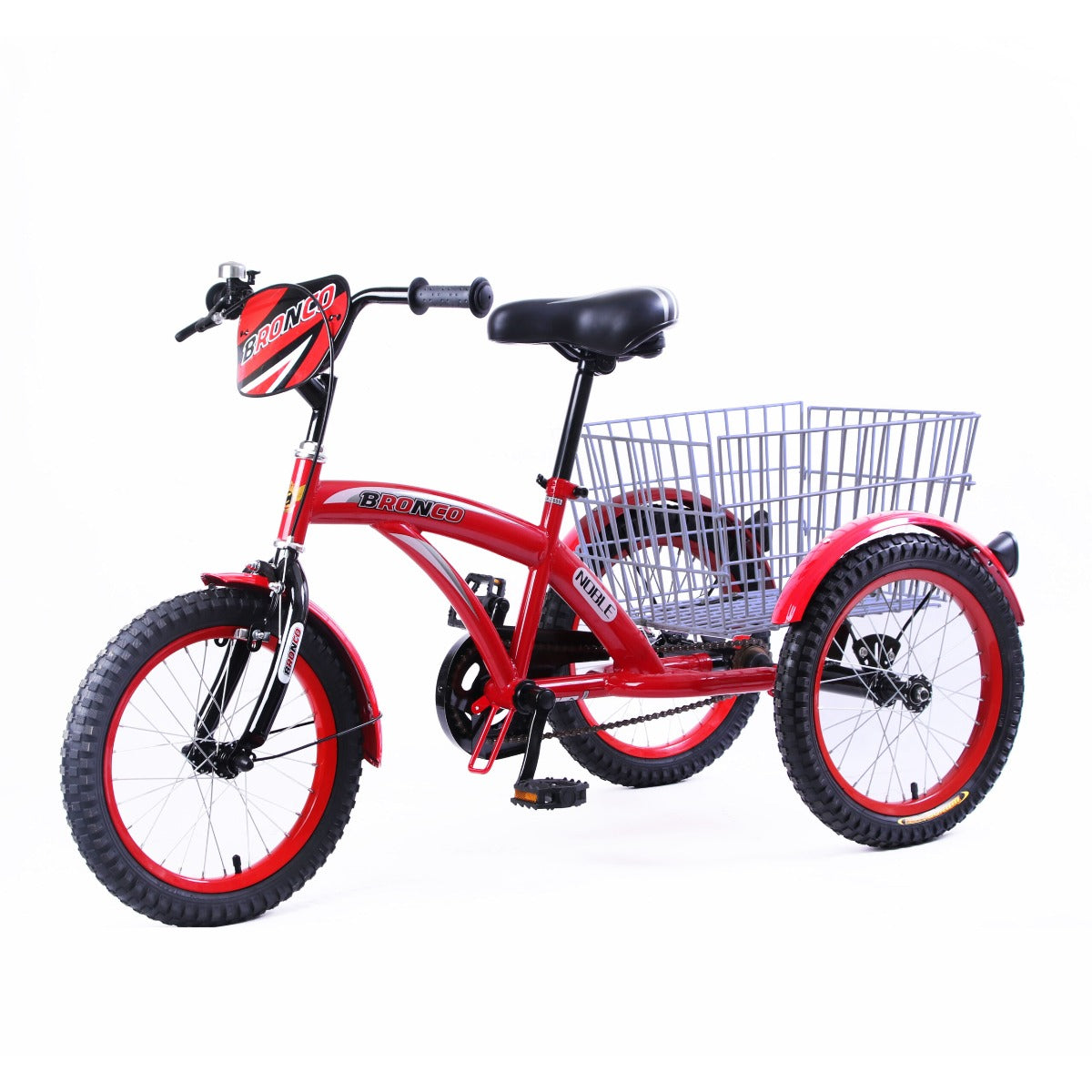 Bronco Classic Three Wheel bicycle with Basket Red 16 Inch CL-2600 - Colorland Toys