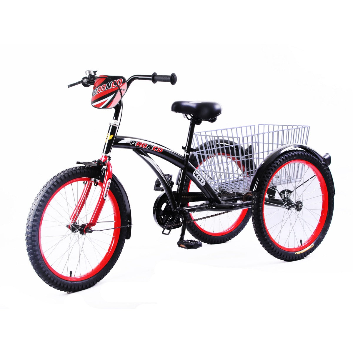 Bronco Classic Three Wheel Bicycle With Basket Black 20 Inch CL-2800 - Colorland Toys