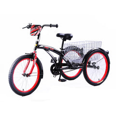Bronco Classic Three Wheel Bicycle With Basket Black 20 Inch CL-2800 - Colorland Toys