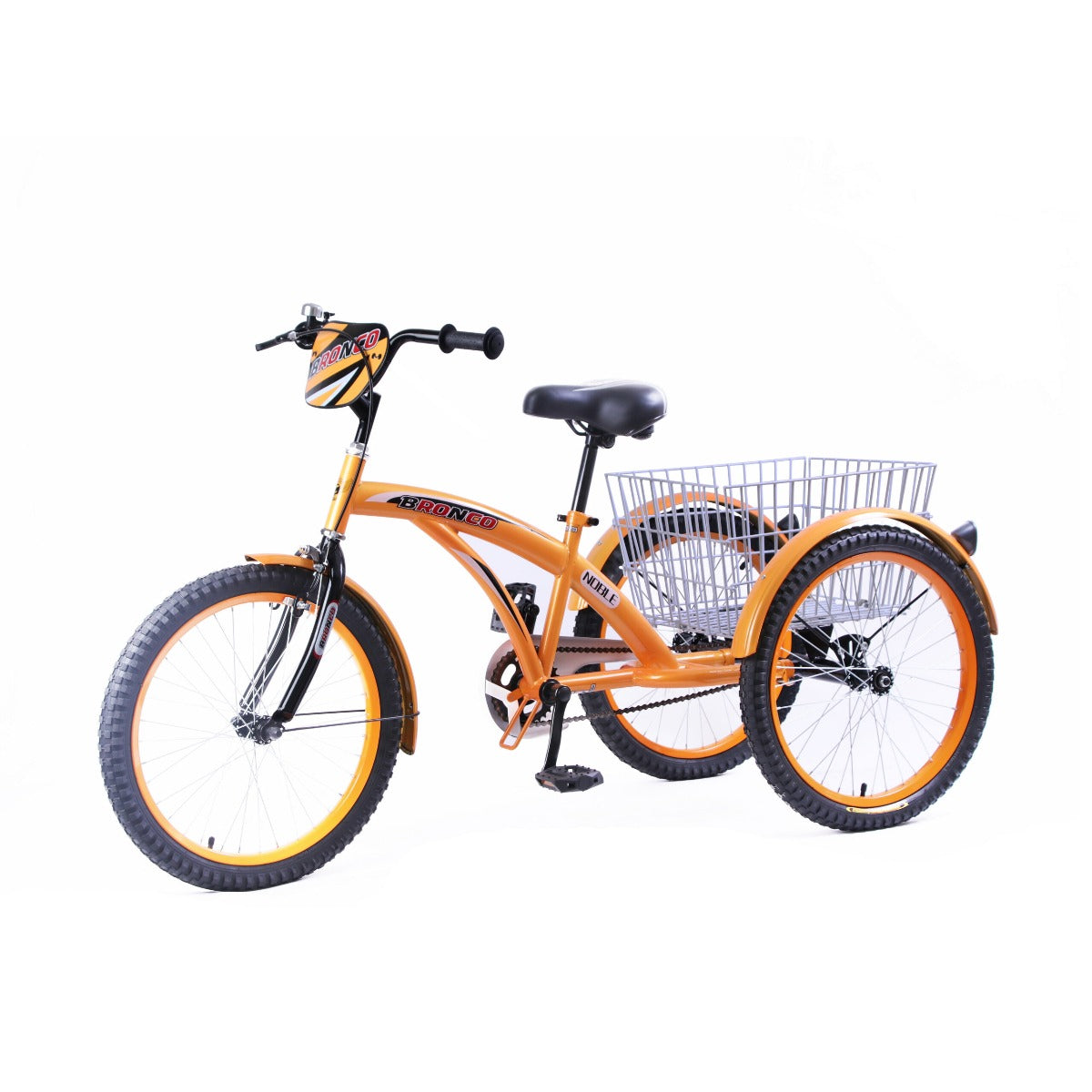 Bronco Classic Three Wheel Bicycle with Basket Orange 20 Inch - Colorland Toys