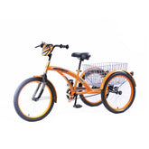 Bronco Classic Three Wheel Bicycle with Basket Orange 20 Inch - Colorland Toys