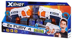 X-Shot Double Fury 4 Combo Foam Blaster Pack 36329 - Colorland Toys
