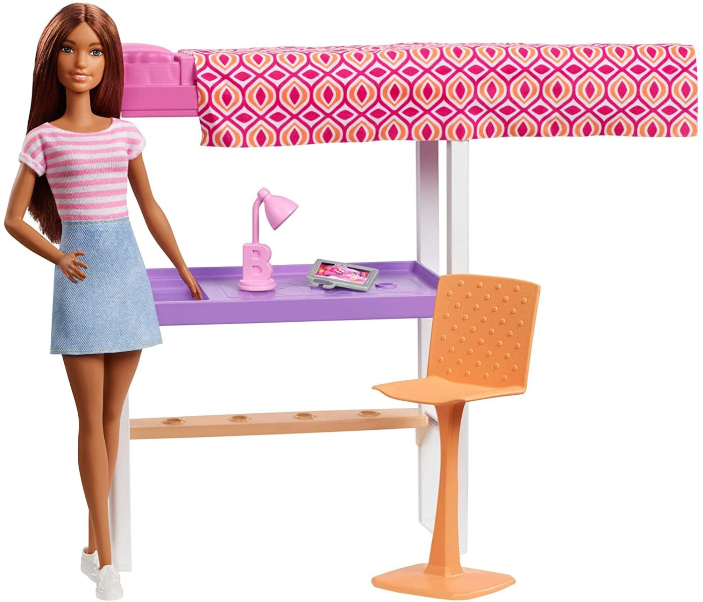 Barbie Room & Doll Playset Loft Bed DVX51 - Colorland Toys