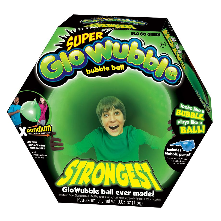 Wubble Bubble Super Glo Wubble Ball with Pump Green 81120 - Colorland Toys