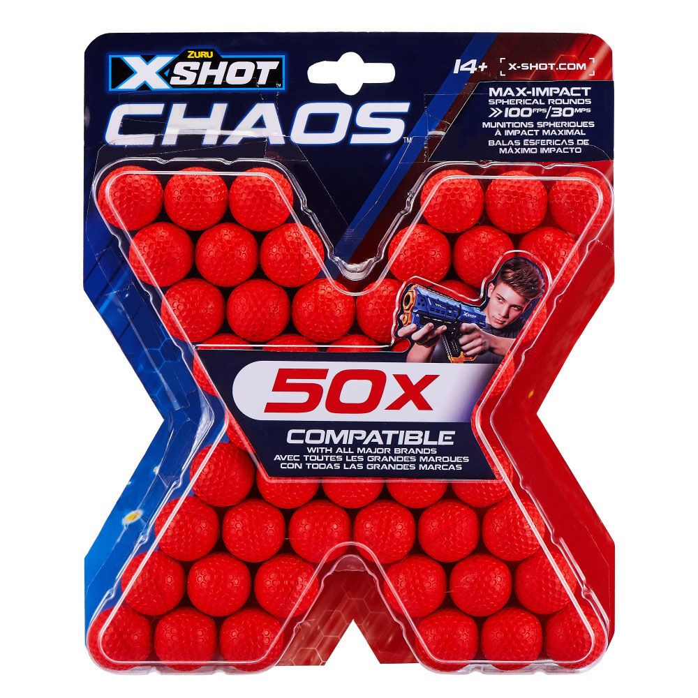X-Shot 50-Piece Chaos Dart Ball 36327 - Colorland Toys