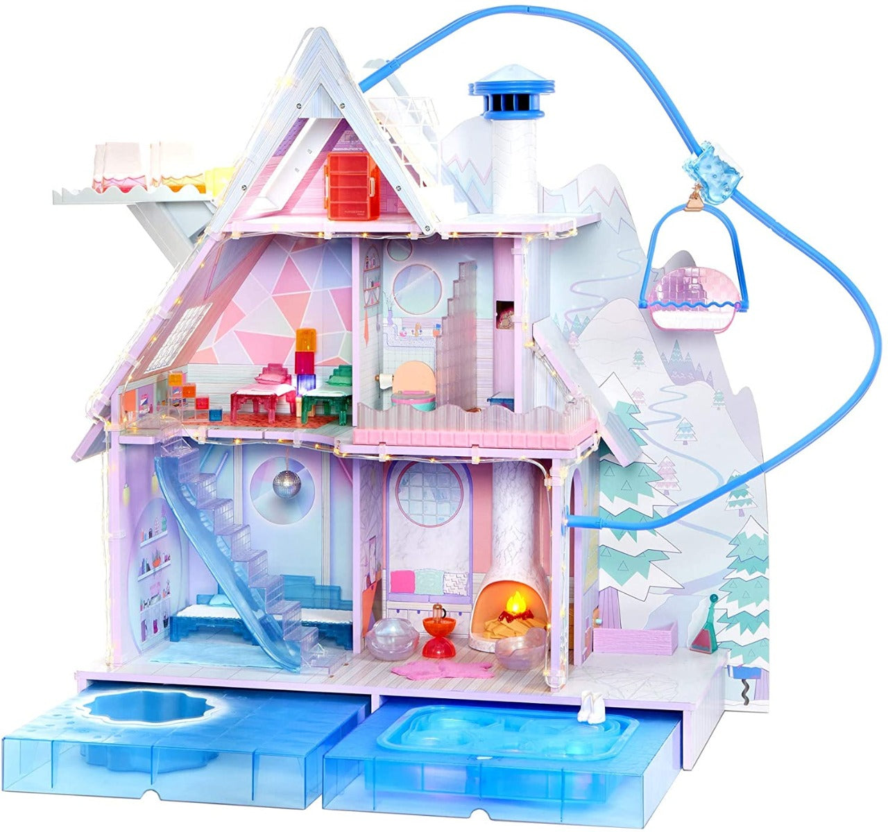 LOL Surprise Winter Disco Chalet Doll House with 95+ Surprises 562207 - Colorland Toys