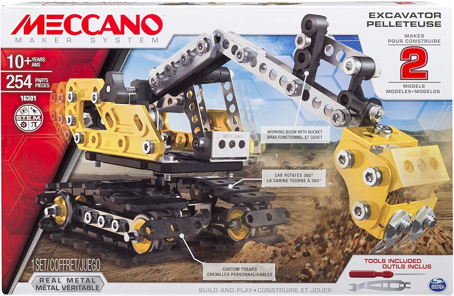 Meccano Excavator 2-Model Set 6027036 - Colorland Toys