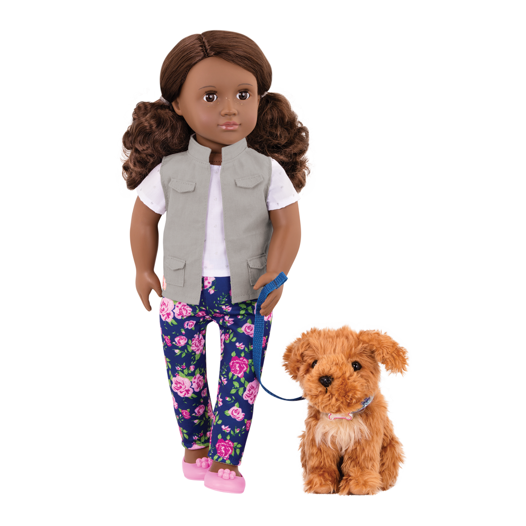 Our Generation 18-inch Doll & Pet Set Malia with Plush Dog Poodle - Colorland Toys