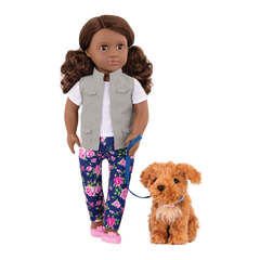 Our Generation 18-inch Doll & Pet Set  Malia with Plush Dog Poodle - Colorland Toys
