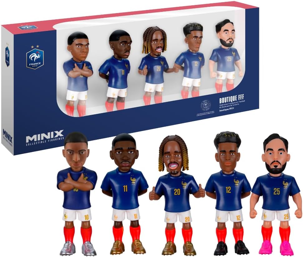 MINIX Football Stars World Cup France 5 Figure Collectible Set 7cm