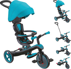 GLOBBER Explorer Trike 4-in-1 Pro Turquoise – Tricycle & Balance Bike