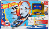 Hot Wheels R/C 1:64 Trackset with Remote Control Car, 30+ Pieces
