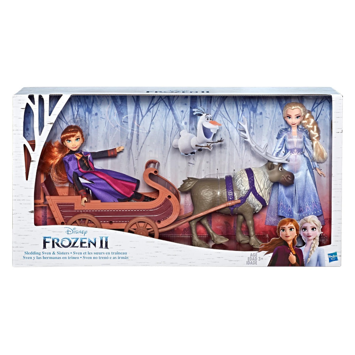 Disney Frozen Sledding Sven and Sisters Elsa and Anna Fashion Dolls E5501 - Colorland Toys