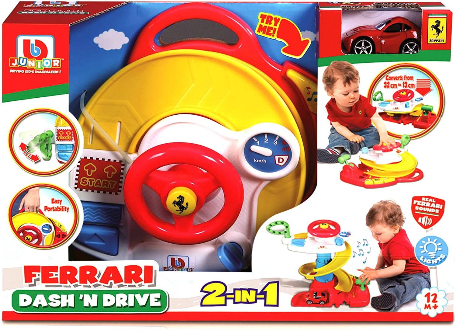 BB Junior Dash N Drive with Ferrari F12 Berlinetta - Colorland Toys