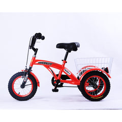 Bronco Three Wheel Bicycle with Basket 12 inch Red CL-2200 - Colorland Toys