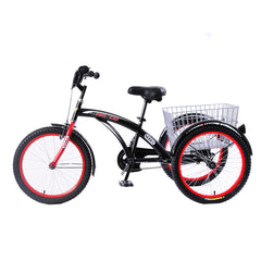 Bronco Classic Three Wheel Bicycle With Basket Black 20 Inch CL-2800 - Colorland Toys