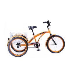 Bronco Classic Three Wheel Bicycle with Basket Orange 20 Inch - Colorland Toys
