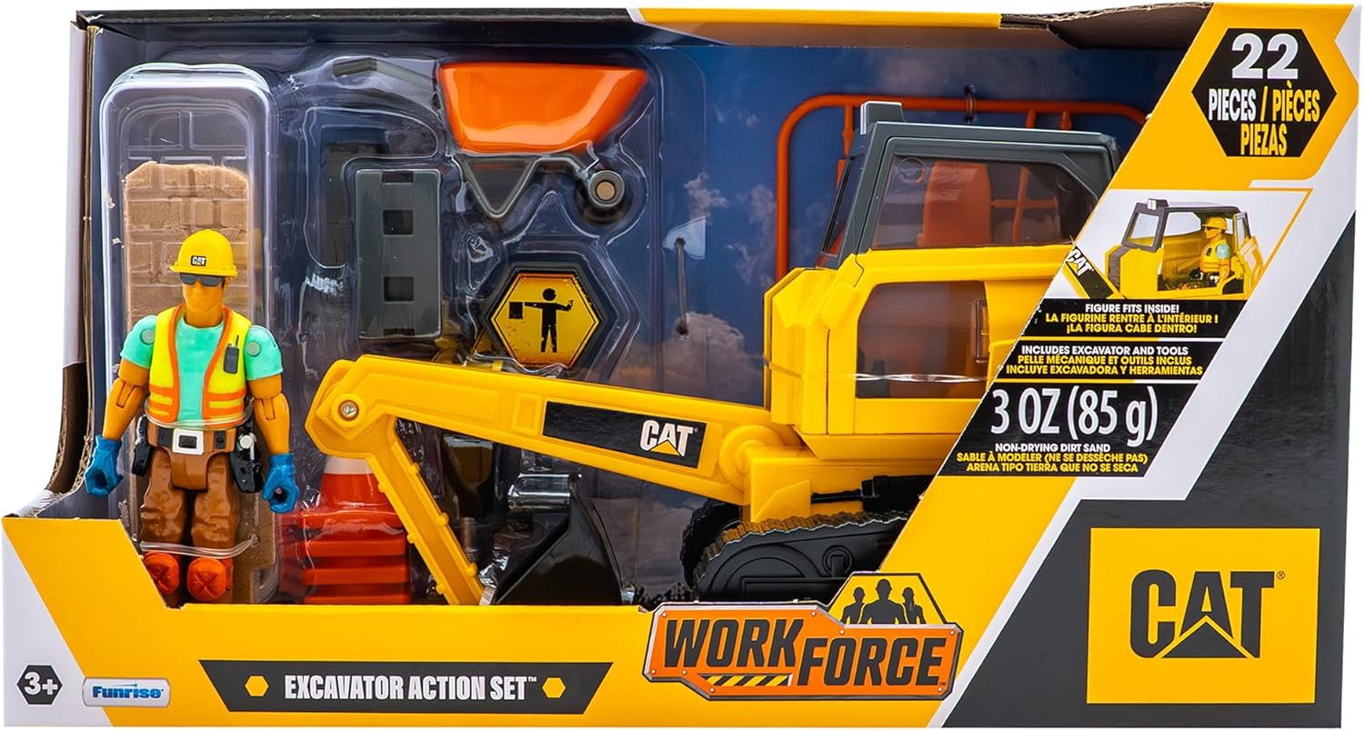 CAT Workforce Excavator Action Set, 23+ Piece Playset for Kids 3+ — view 2