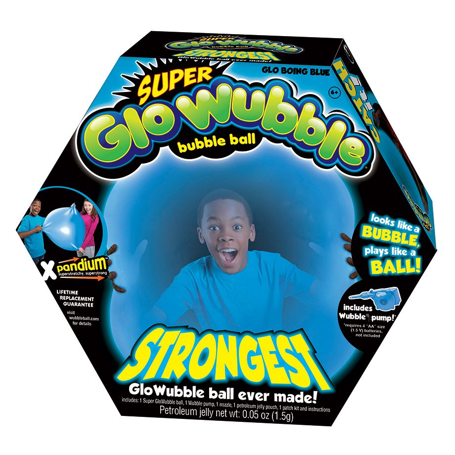 Wubble Bubble Super Glo Wubble Ball with Pump Blue 81120 - Colorland Toys