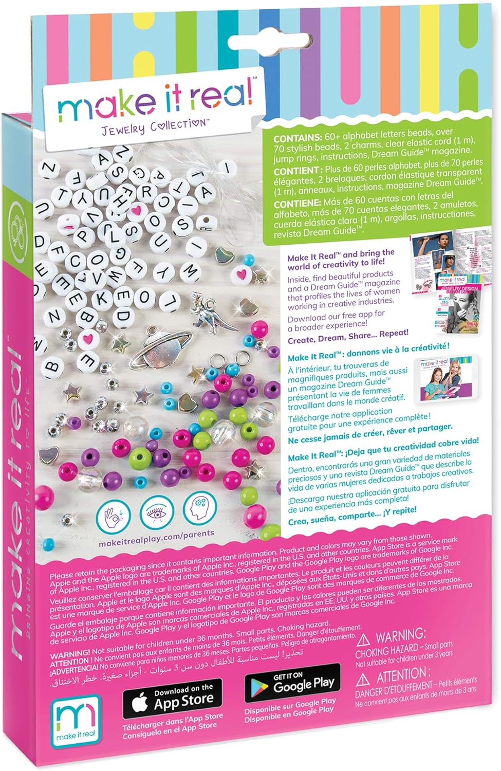 Make It Real Block ‘N Rock Bracelets Kit – DIY Bead Jewelry for Kids 8+ — view 2