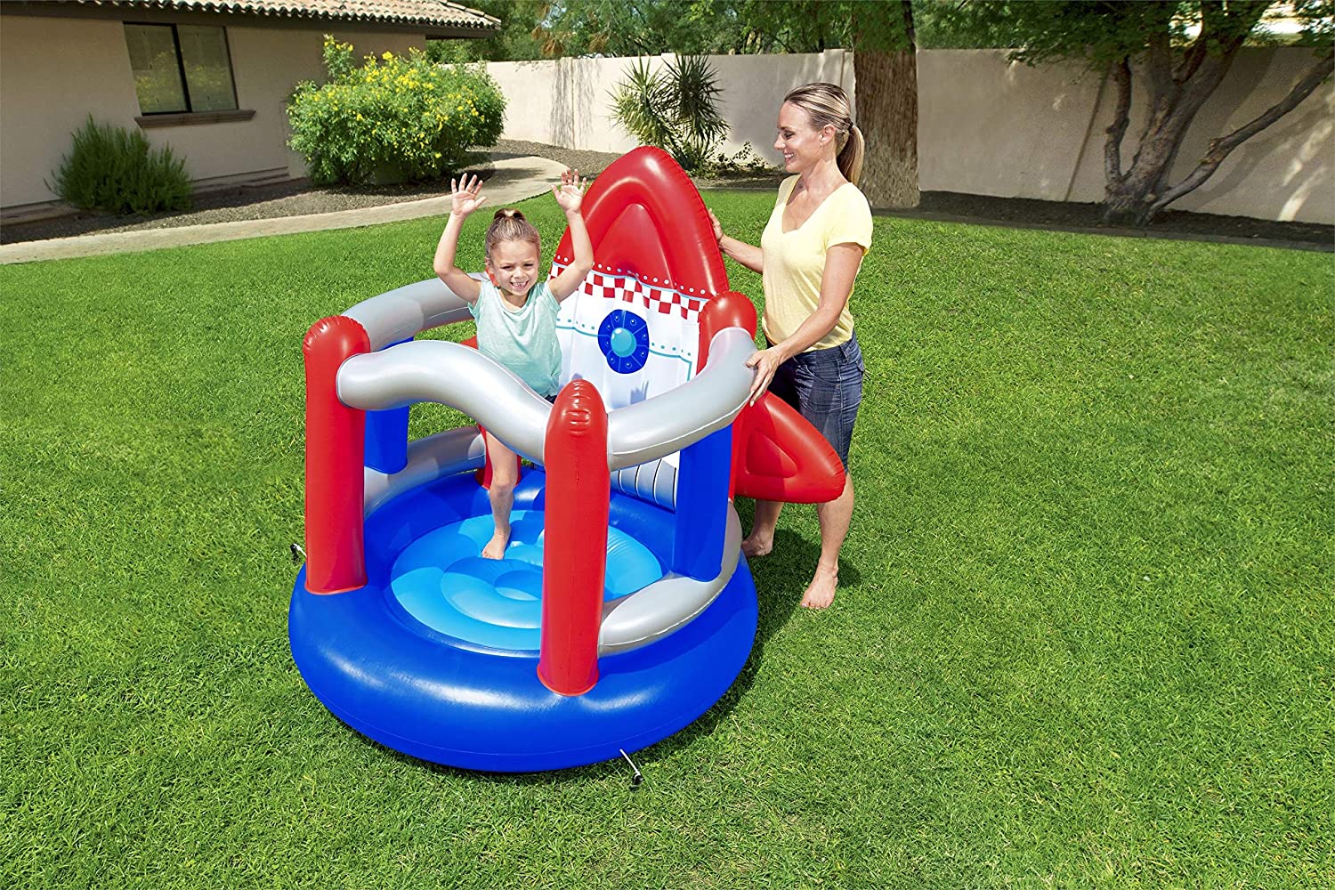 Bestway Inflatable Rocket Shaped Bouncer 1.55mx1.42mx1.45m 52286 - Colorland Toys