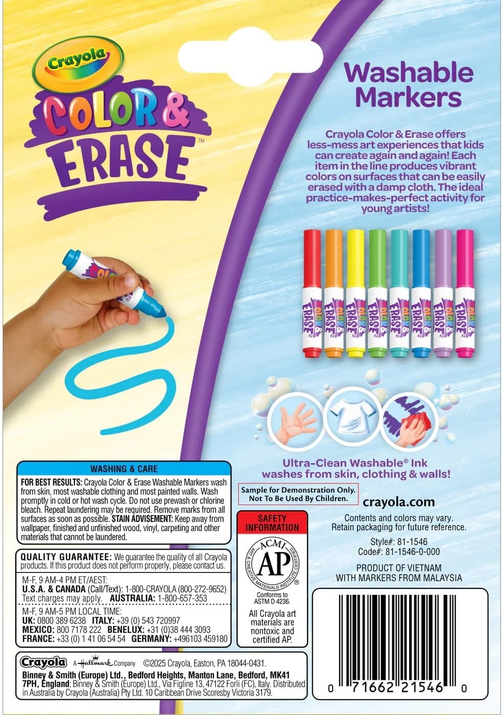 Crayola Color & Erase 8ct Markers CY81-1546 — view 2