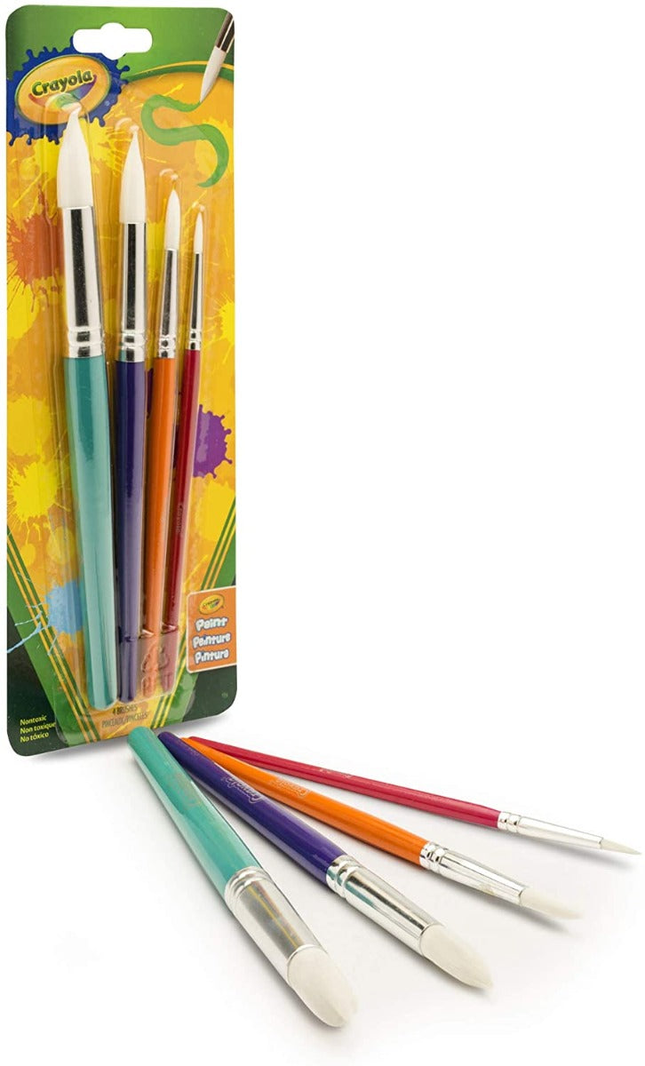 Crayola Big Paint Brushes Round Tips 4ct 05-3521 - Colorland Toys
