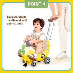 HOLA 4-in-1 Ride-On Push Walker Banana Plane Toy for Toddlers — view 2