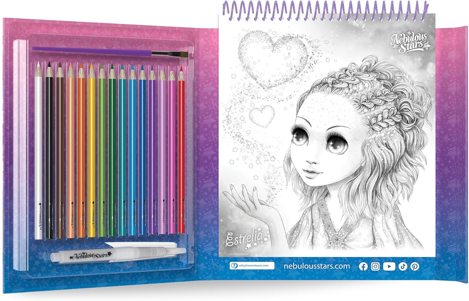 Nebulous Stars Watercoloring Book Set – 20 Hand-Drawn Illustrations — view 2