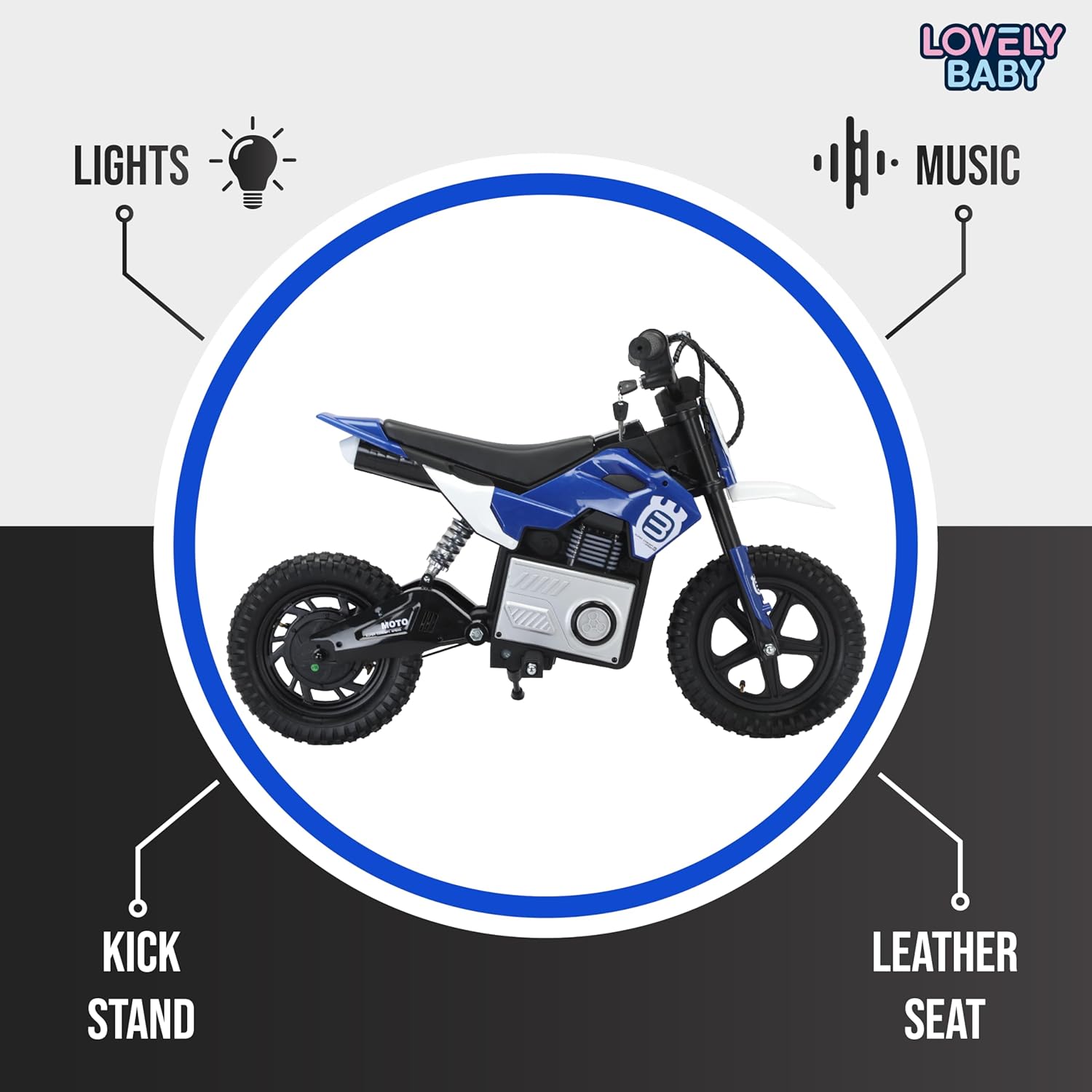 Kids Electric Dirt Bike Blue 24V T10 — view 2