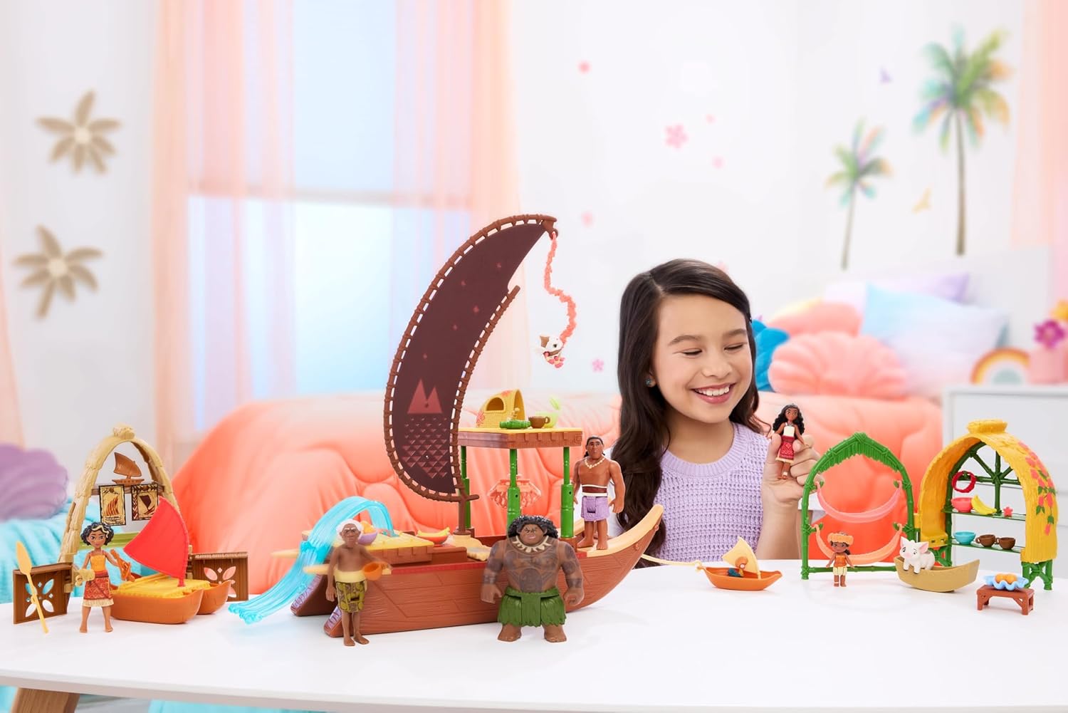 Mattel Disney Moana 2 Moana’s Canoe Crew Playset with 5 Dolls — view 2