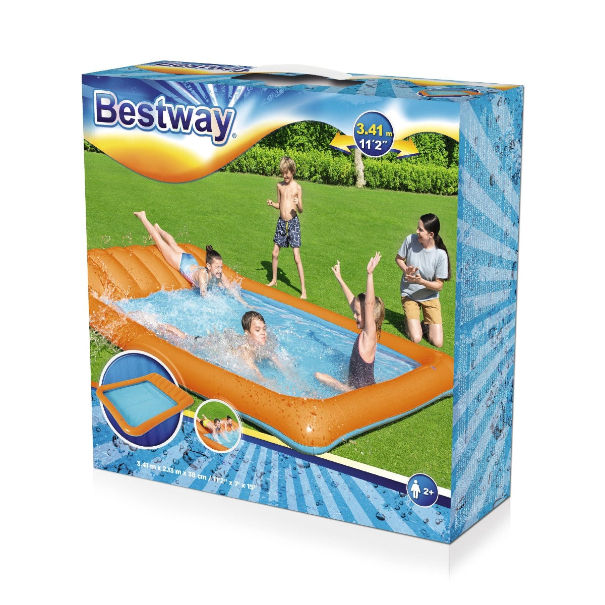Bestway Slide in Splash Pool 341 x 213 x 38 cm 53080 - Colorland Toys