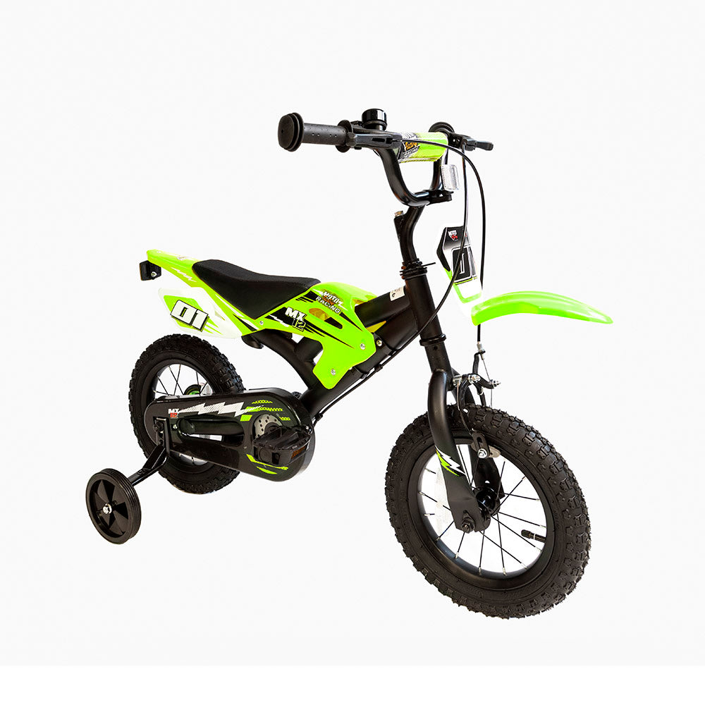 Little Angel Kids Bicycle 12 Inch Moto Green - Colorland Toys
