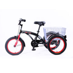 Bronco Classic Three Wheel Bicycle with Basket Black 16 Inch - Colorland Toys