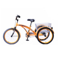 Bronco Classic Three Wheel Bicycle with Basket Orange 20 Inch - Colorland Toys