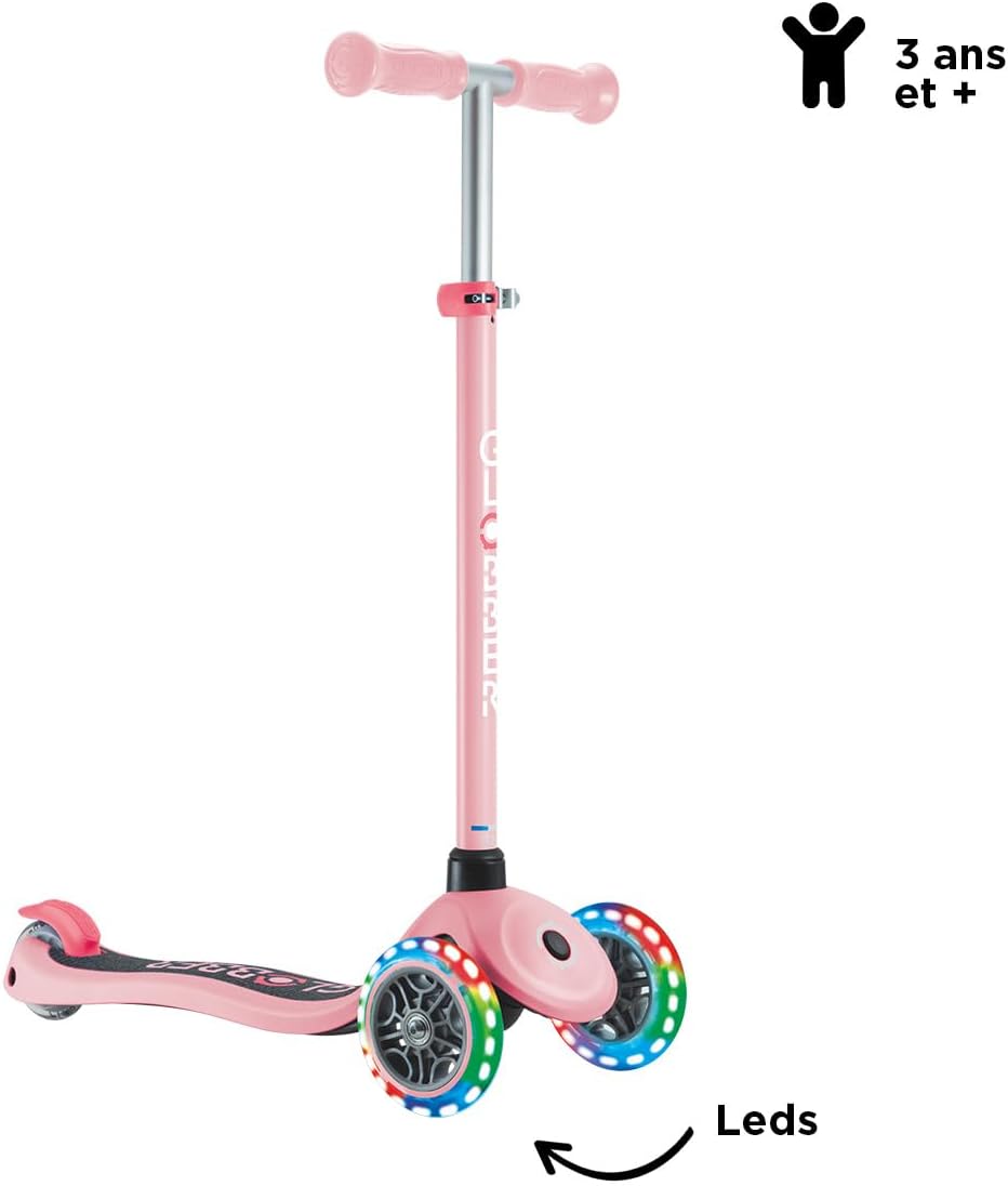 Globber Primo Lights 3-Wheel Scooter Pastel Pink for Kids 3-7 — view 3