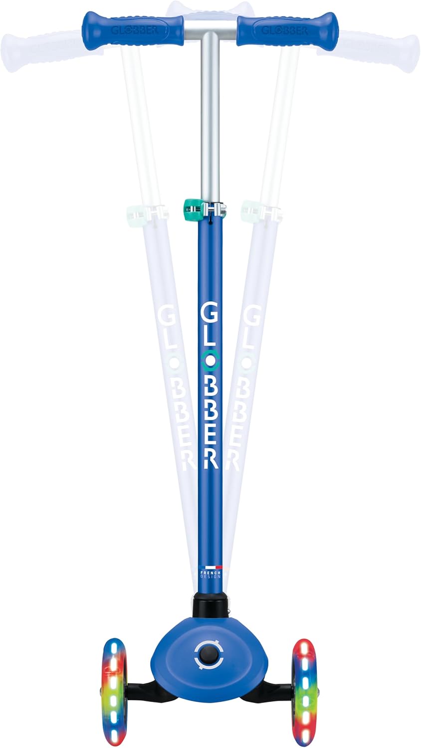 Globber Primo Plus Lights Scooter, Navy Blue/Emerald Green — view 3