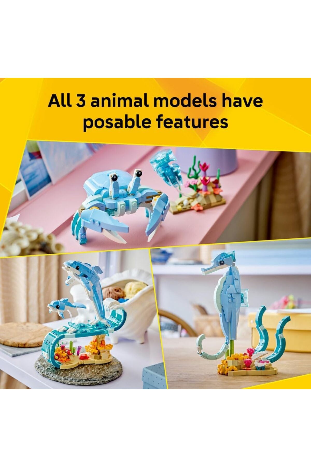 LEGO Creator Sea Animals: Beautiful Dolphins, 3-in-1, 542 Pieces — view 3