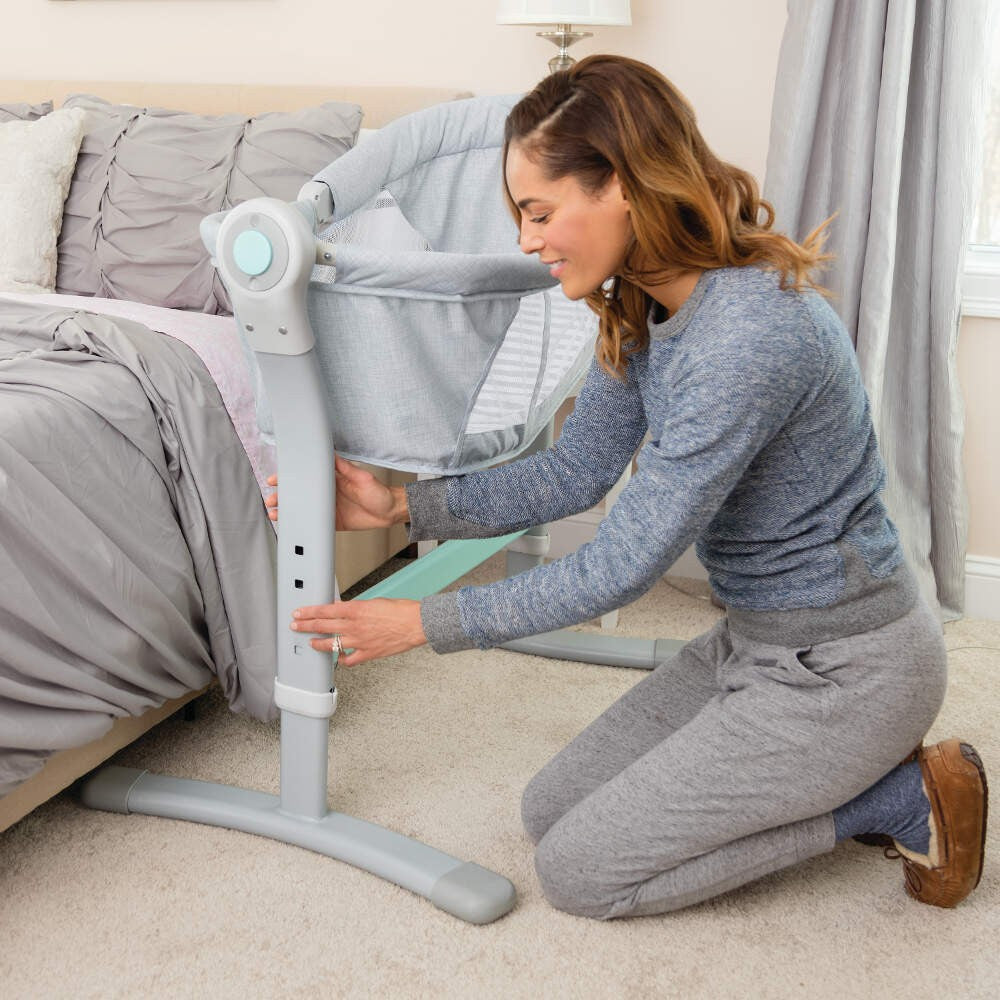 Summer Infant By Your Bed Sleeper and Teal Stripe Grey - Colorland Toys