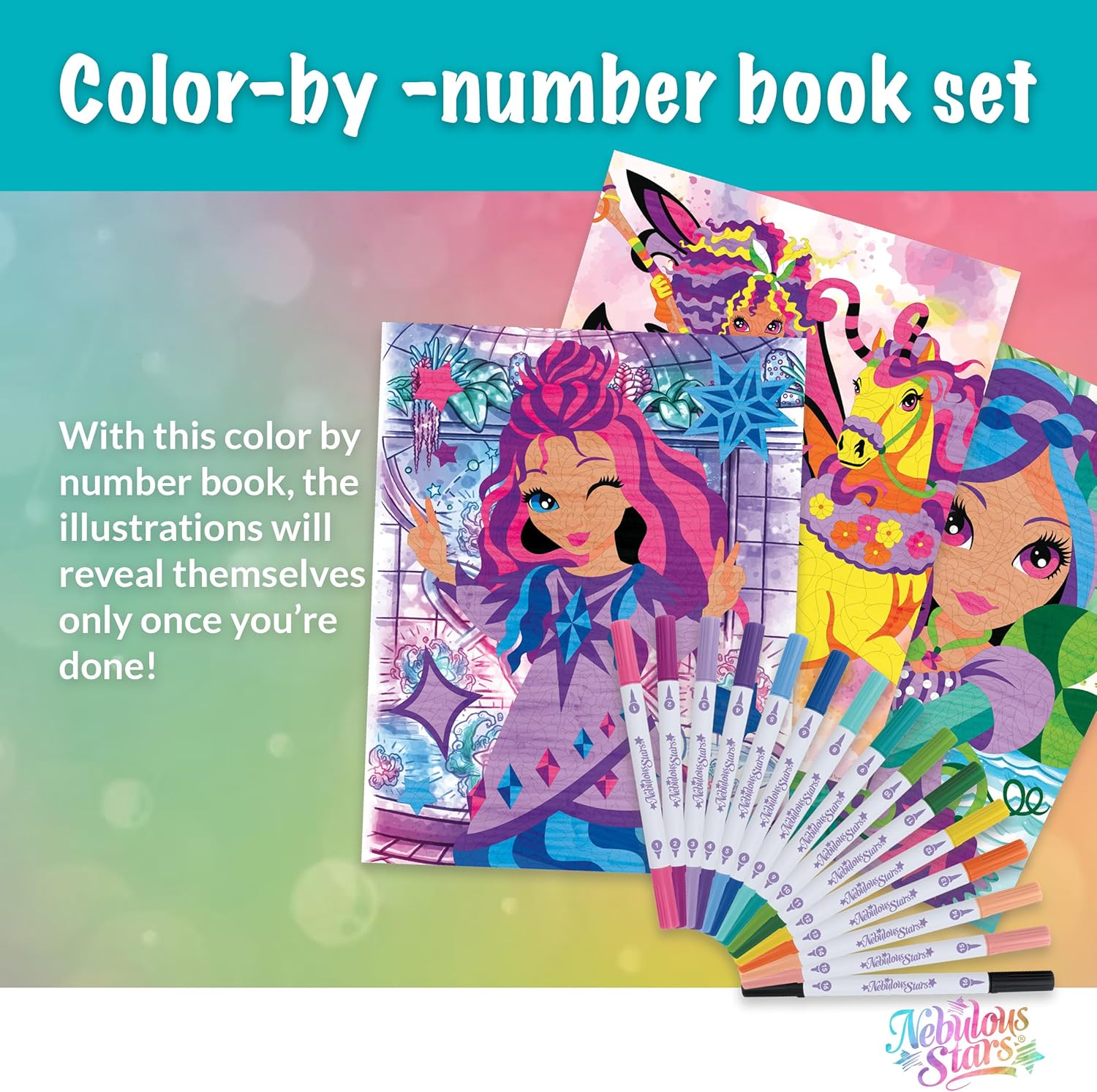 Nebulous Stars Color by Number Mystery Activity Book Set — view 3