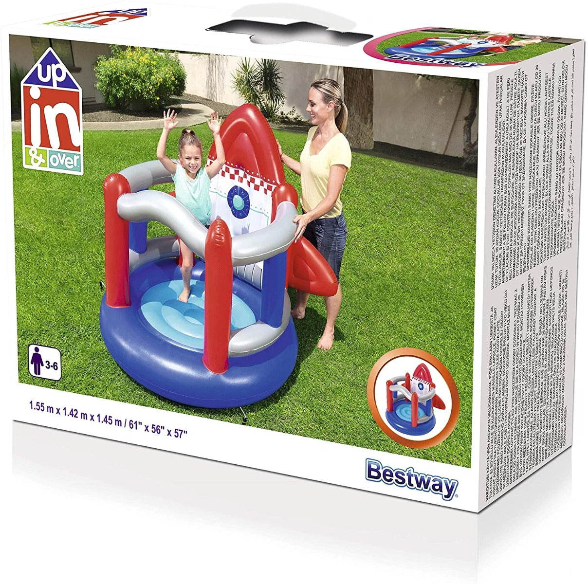 Bestway Inflatable Rocket Shaped Bouncer 1.55mx1.42mx1.45m 52286 - Colorland Toys