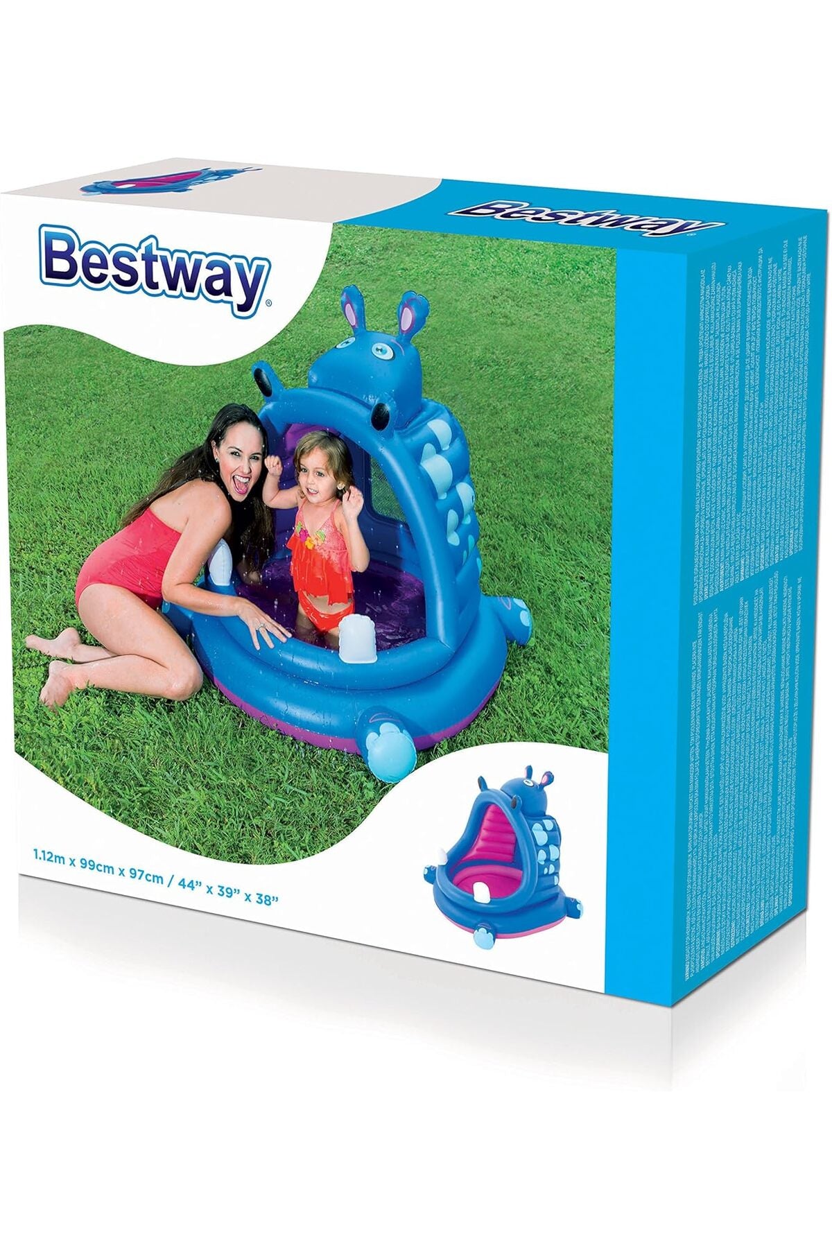 Bestway Covered Hippo Baby Pool 1.12mx99cmx97cm 52218 — view 3