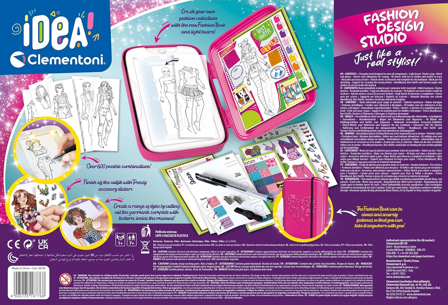 Clementoni IDEA Colors & Crafts Fashion Designer Creative Kit for Kids 6+ — view 3