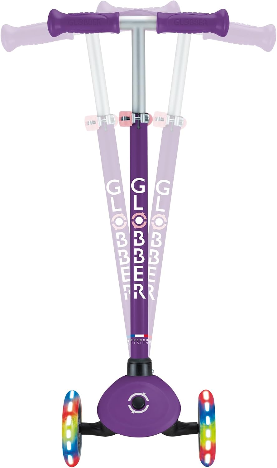 Globber Primo 3 Wheel Scooter Light Up Wheels 3-7Y 50kg (Dark Purple) — view 3